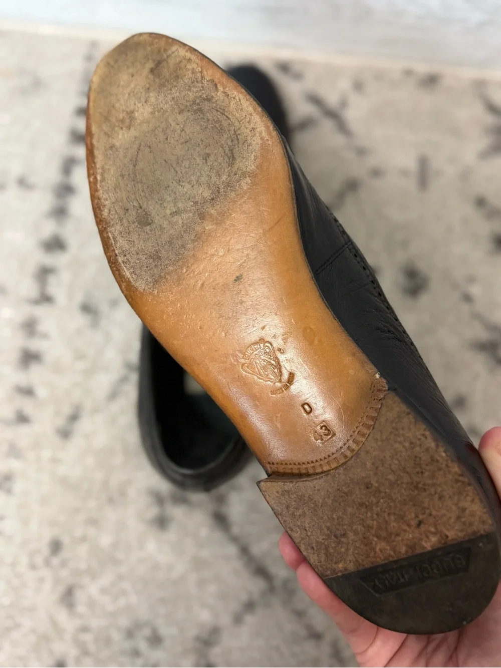 Vintage Ostrich Leather Mens Gucci Tassel Loafers